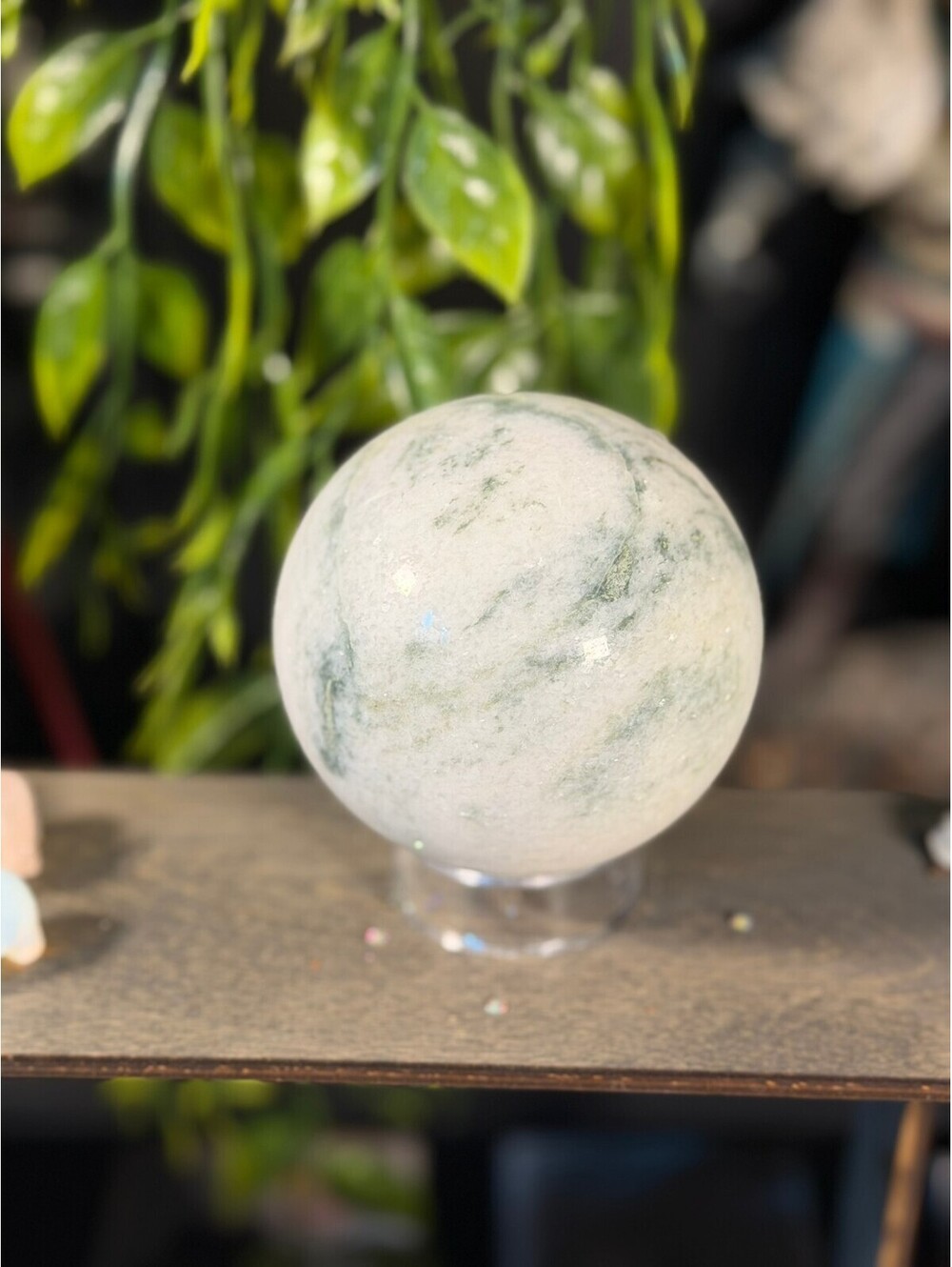 Howlite Sphere with green veining